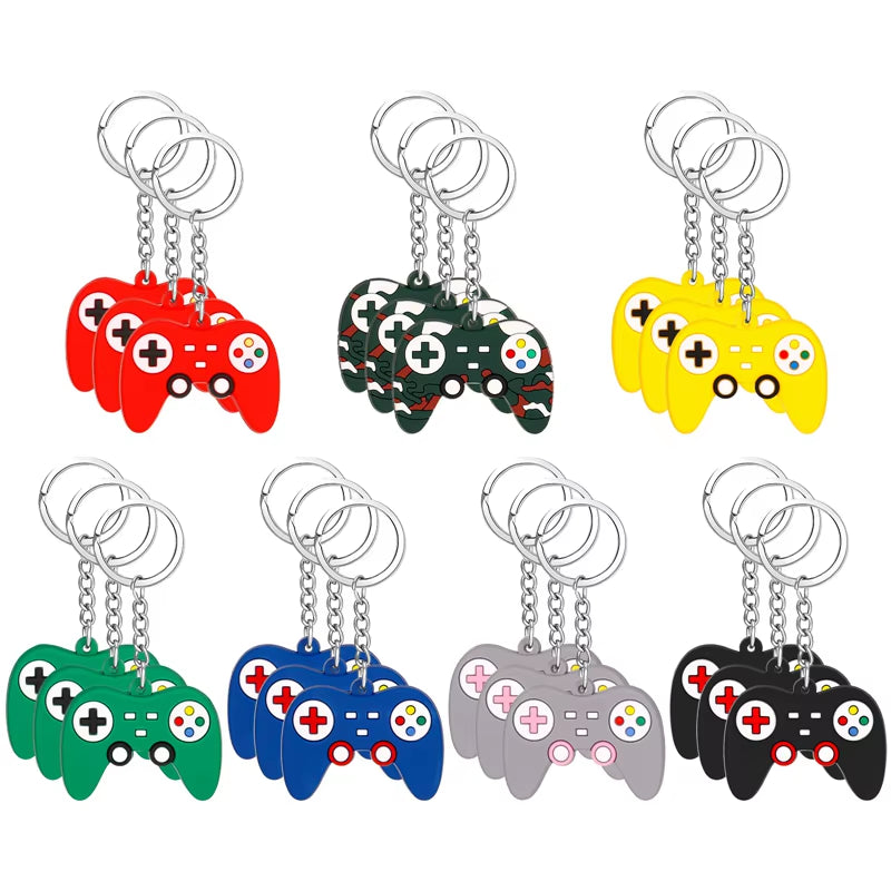 21Pieces Video Game Keychain Game Controller Keychain Game Party Controller Keychain Video Game Handle Keychains 7 Colors