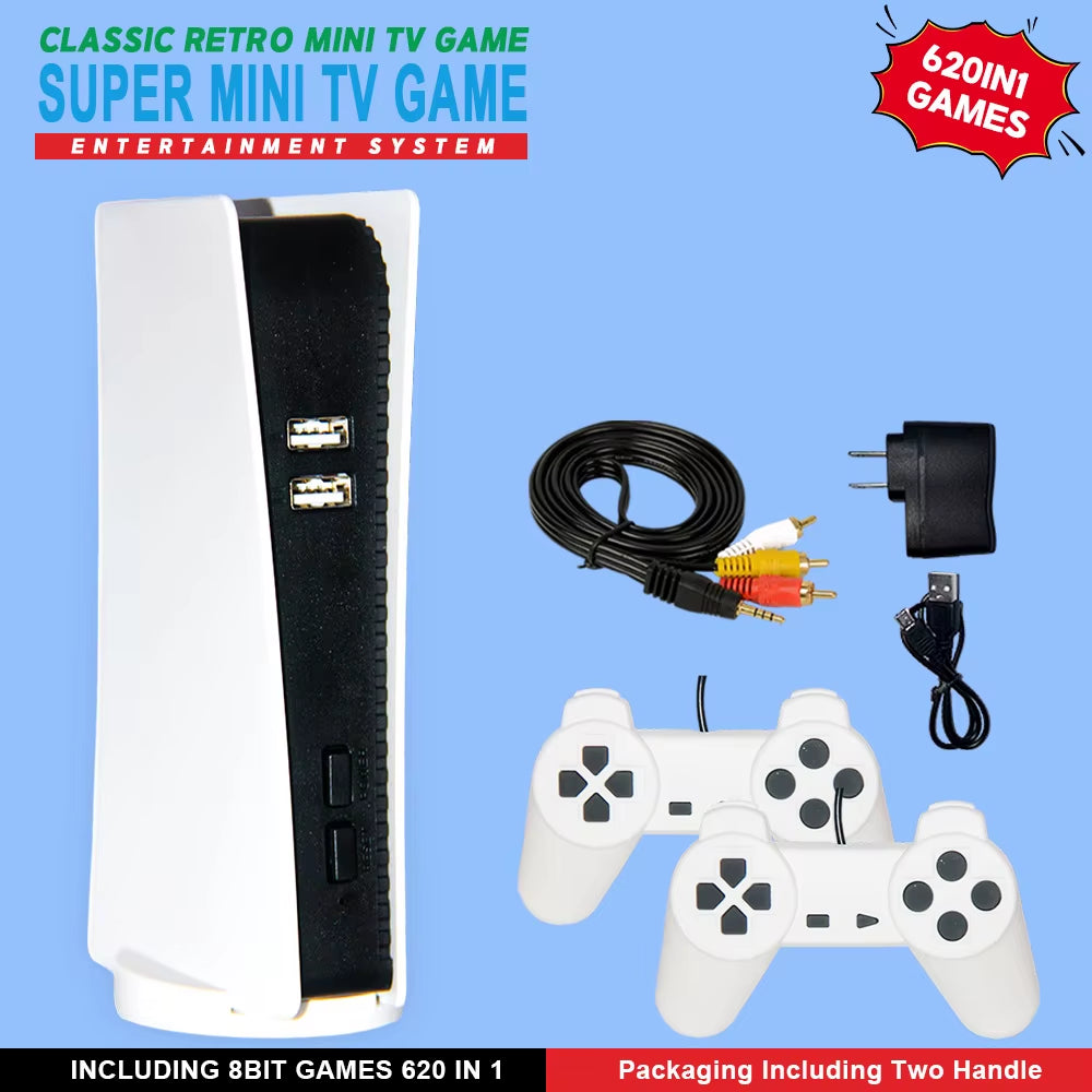 GS5 Video Game Console Mini TV Handhel Game Console Wired Gamepads Video Game 620 Retro Game HD Output Two-Player