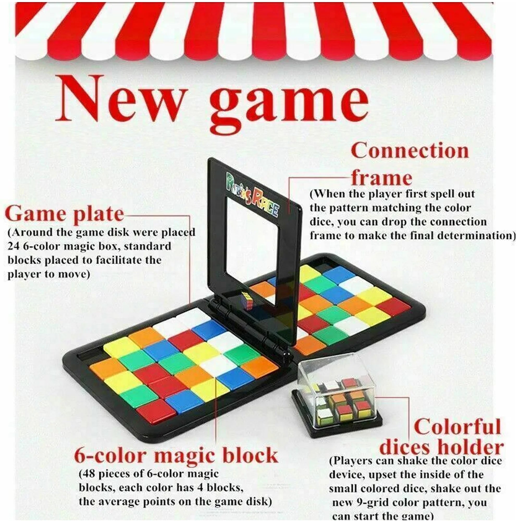 Shake and Slide Block Board Games, Plastic Black, 60 Count