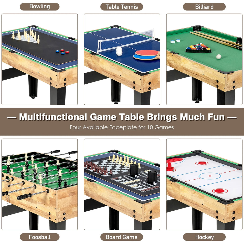 10-In-1 Combo Game Table Set, Multi Game Table for Home, Game Room