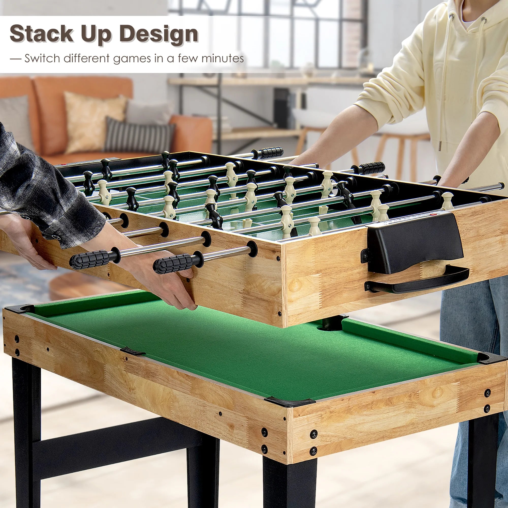 10-In-1 Combo Game Table Set, Multi Game Table for Home, Game Room