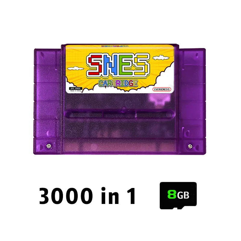 3000 in 1 V12 SNES Game Card with 8GB TF Card SFC Game Cartridge for SFC Super Famicom US Game Console Game Accessories