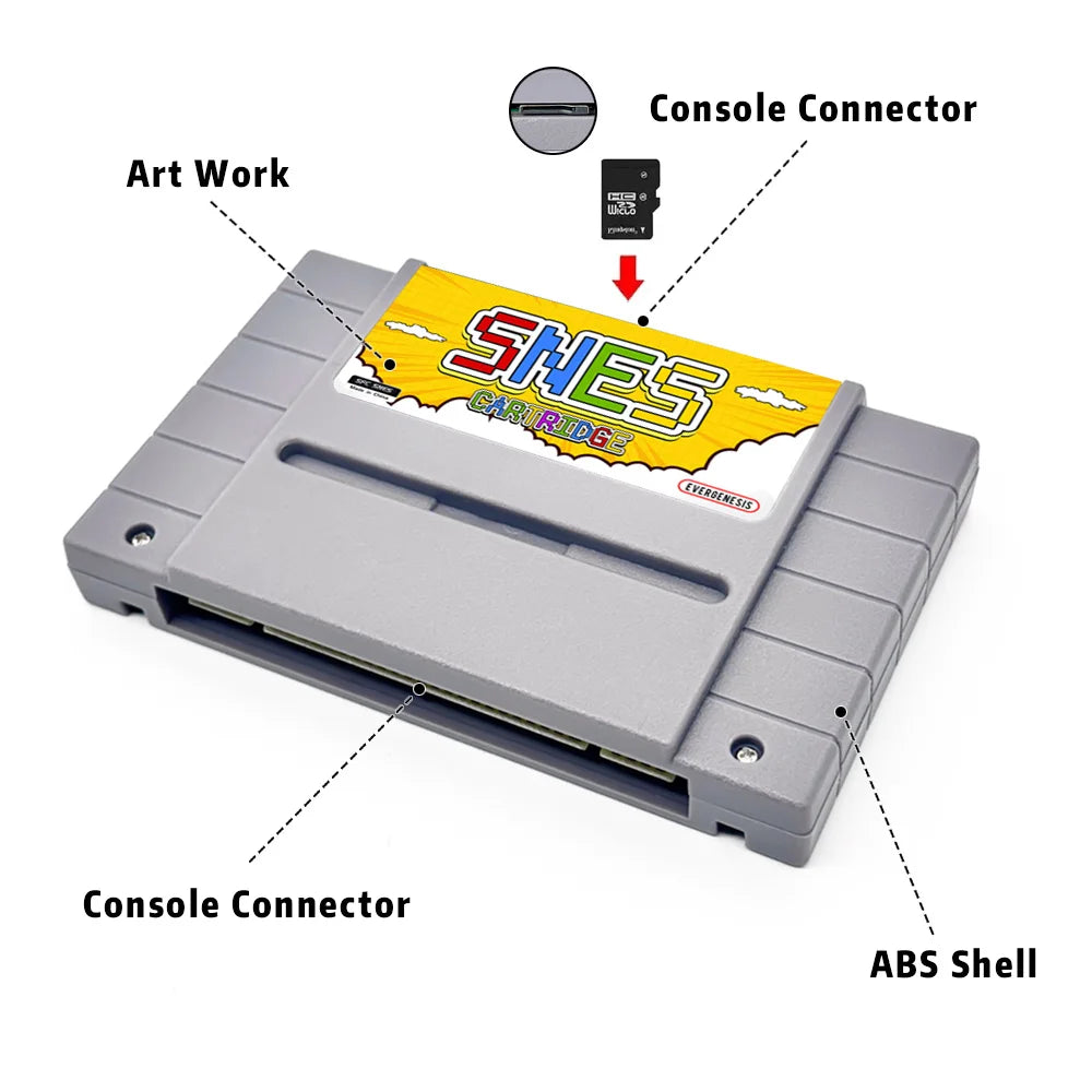 3000 in 1 V12 SNES Game Card with 8GB TF Card SFC Game Cartridge for SFC Super Famicom US Game Console Game Accessories