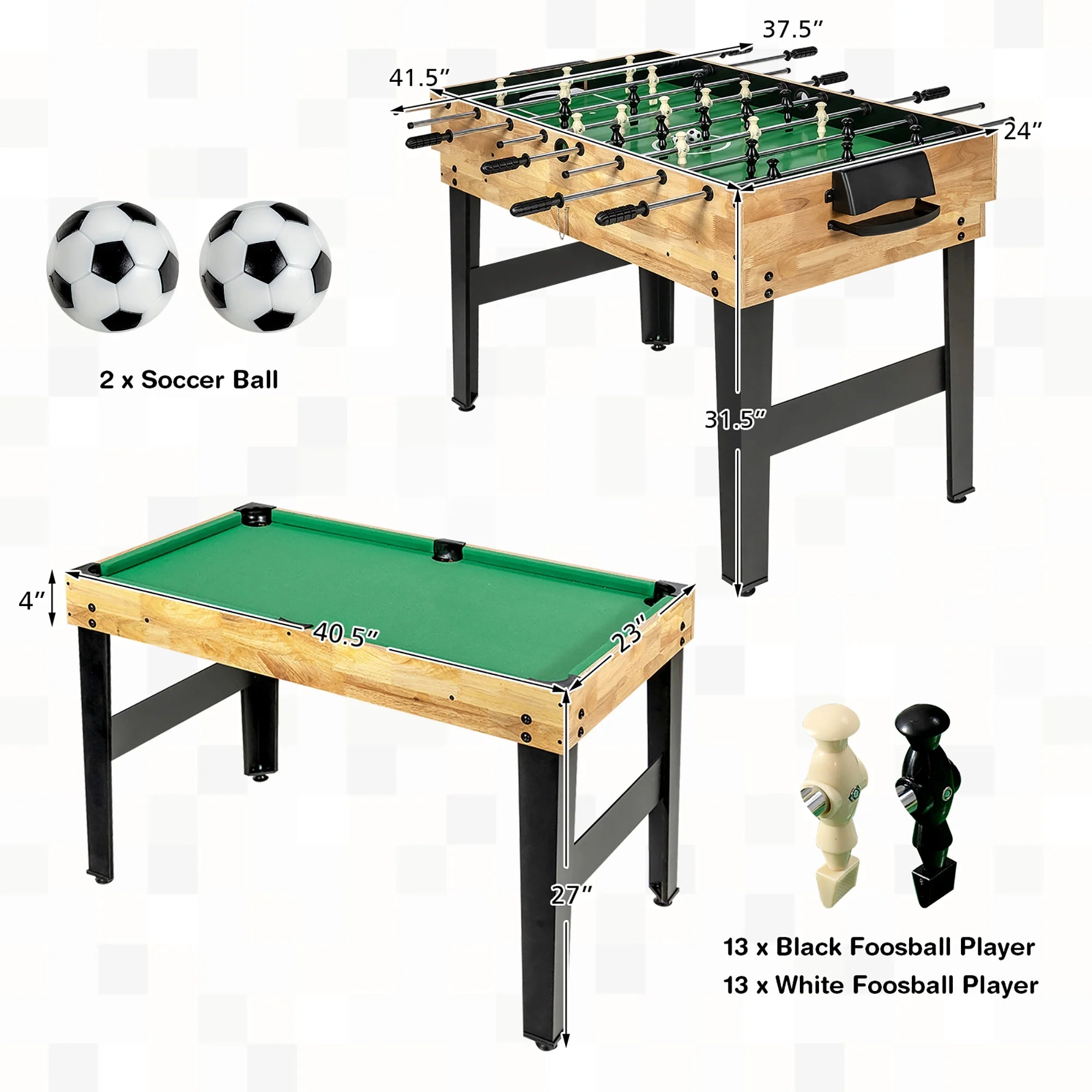 10-In-1 Combo Game Table Set, Multi Game Table for Home, Game Room