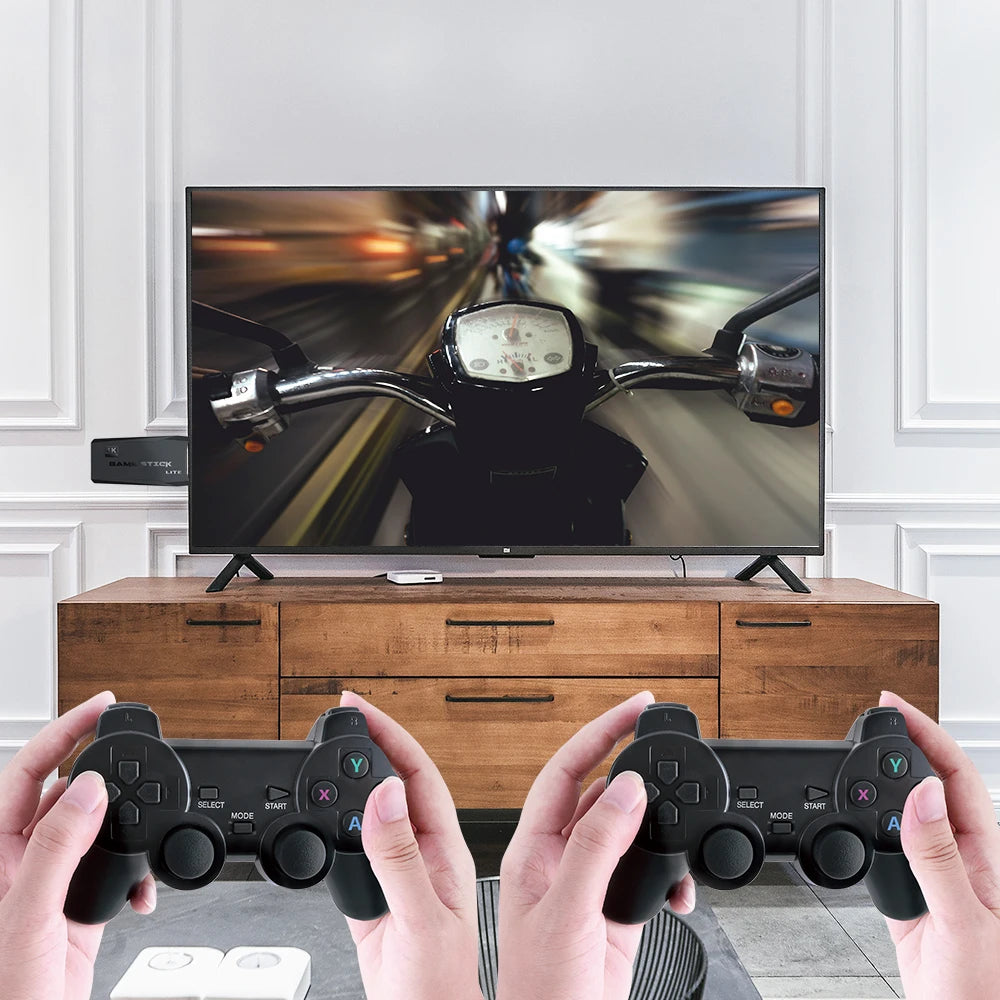 Update Retro Video Game Console 2.4G Wireless Console Game Stick 4K 20000 Game 64G Portable Dendy Game Console for GBA/FC/PS1/MD