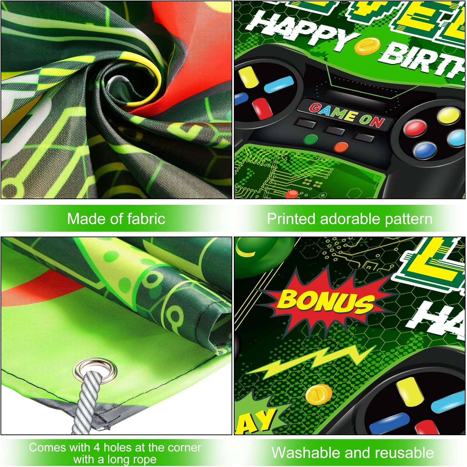 Level 13 Video Game Happy Birthday Backdrop Banner, Level up Birthday Party Supplies with Game Controller Print Gaming Theme Backdrop for Photography, Photo Props, Video Game Party Decorations Play Point